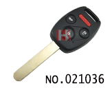 美规本田汽车4键遥控晶片一体钥匙