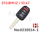 本田汽车直板3+1键遥控匙（313.8频率ID47芯片）