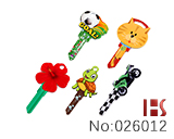 彩色钥匙胚SC1（魅力足球/橘猫/小红花//小乌龟/绿色摩托混合套装）